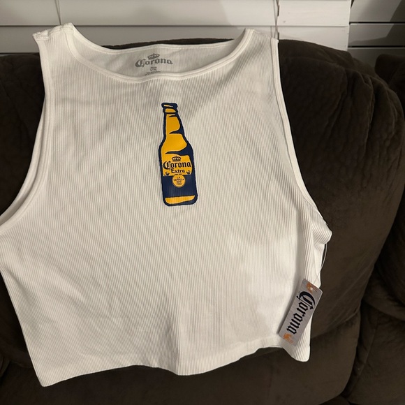 Corona Tops - Corona Extra White Tank with Bottle Design